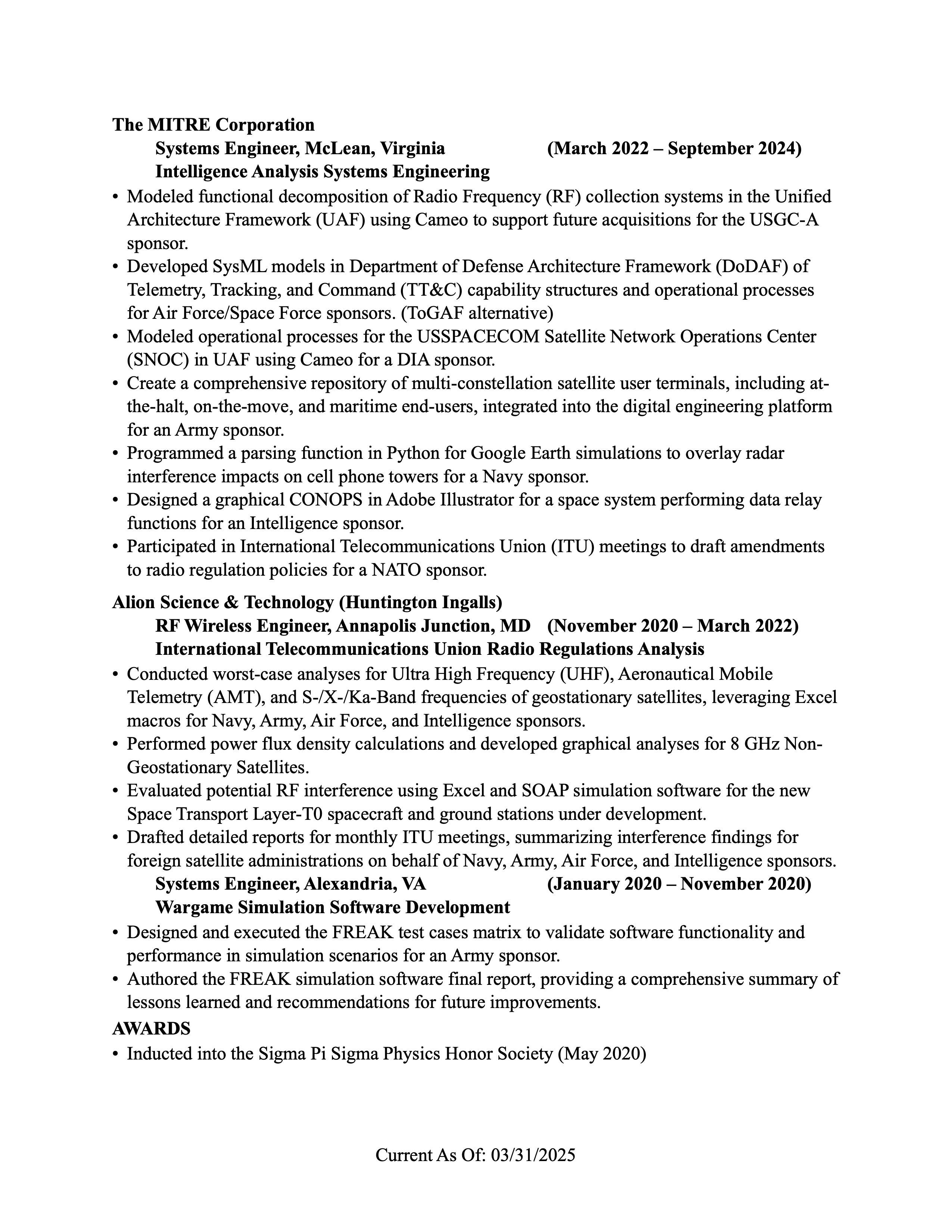 Resume Page 2